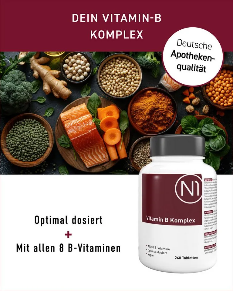 N1 Healthcare N1 Vitamin B Komplex, 240 Tabletten Tabletten, 240 St., 75.6 g – Produktbild 4 von 5