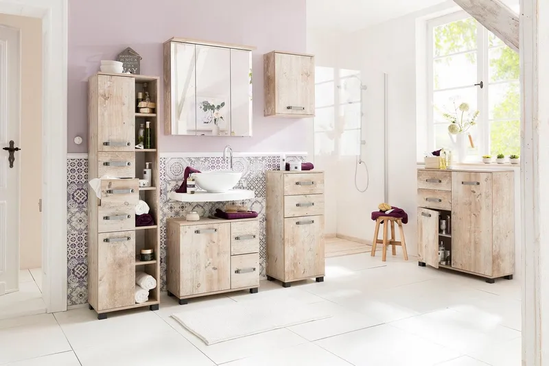 Schildmeyer Badkommode Milan, Solide Verarbeitung - Dieses Produkt ist in Deutschland gefertigt, Beige, – Produktbild 1 von 5