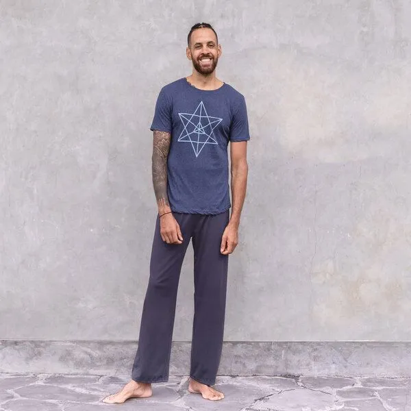 Jaya Jaya CARLOS - Männer - Hose für Yoga und Freizeit aus Biobaumwolle, Nightblue/blau, – Produktbild 1 von 4