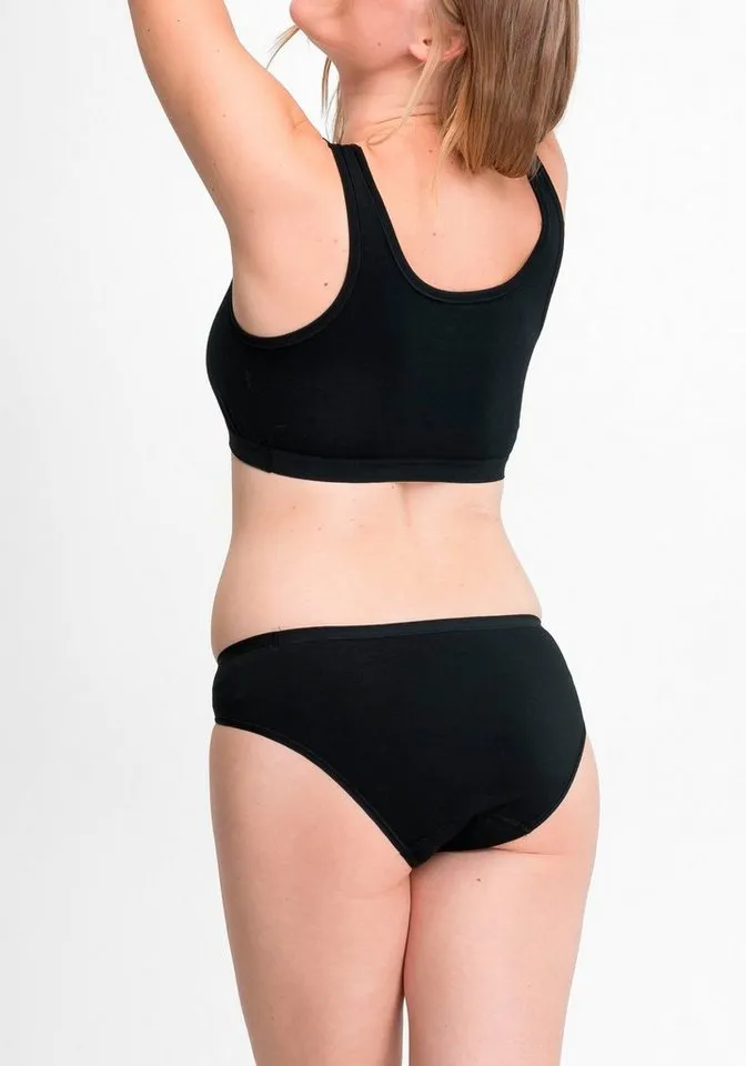 Speidel Speidel Bustier Bio Cotton plus (2er Pack) Baumwollmix, ohne Verschluss, elastisch, sportlich, basic, Schwarz, – Produktbild 2 von 3