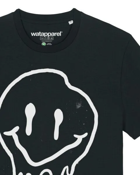 watapparel watapparel T-Shirt Unisex Smiley, Black, – Produktbild 3 von 4