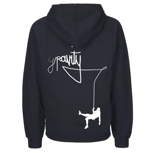 HANDGEDRUCKT HANDGEDRUCKT "Gravity" Männer Hoody aus reiner Biobaumwolle (kbA), Navy, – Produktbild 1 von 3