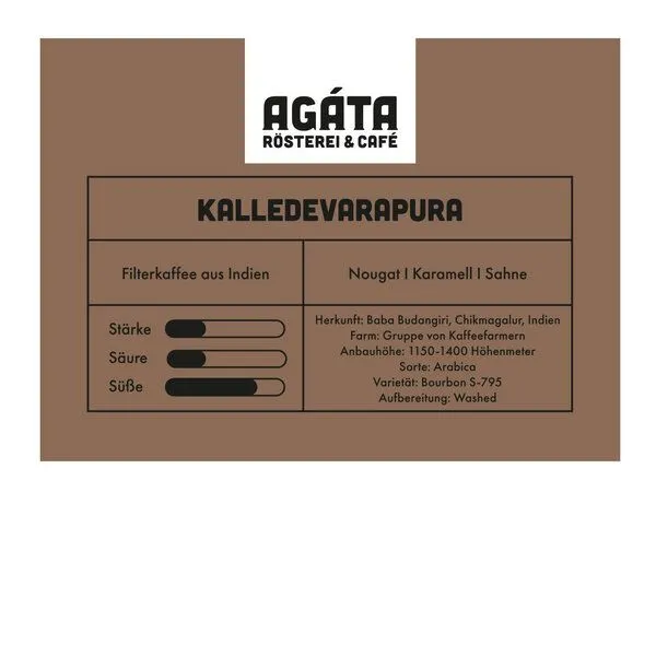 AGÁTA Rösterei & Café AGÁTA Rösterei & Café Kalledevarapura Filterkaffee, ganze Bohne, gemahlen, 250g – Produktbild 2 von 2