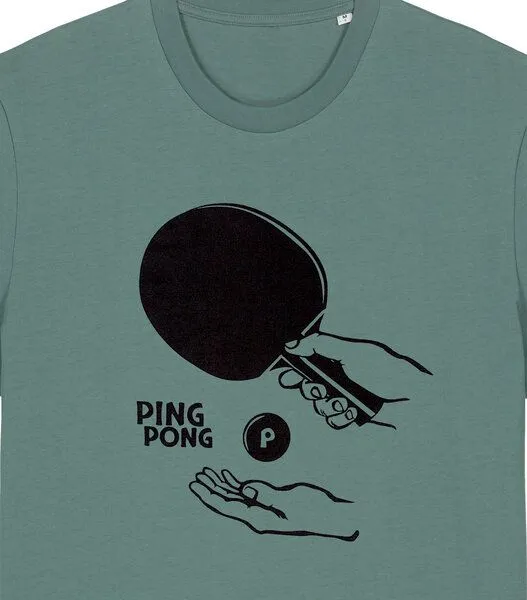 päfjes päfjes Ping Pong Tischtennis - Fair Wear Männer T-Shirt, Grün, – Produktbild 3 von 4