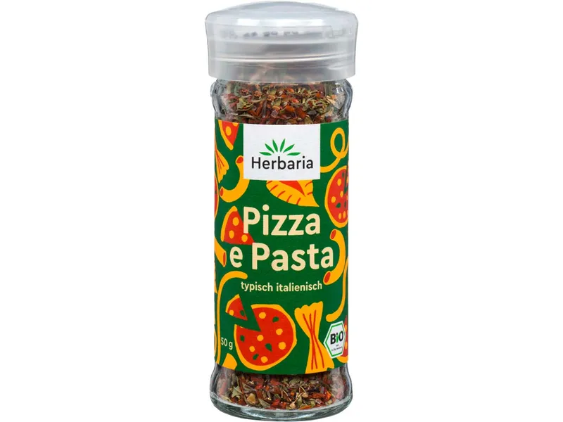Herbaria Herbaria Bio-Gewürzmischung "Pizza e Pasta" im Glasstreuer, 50 g – Produktbild 1 von 2