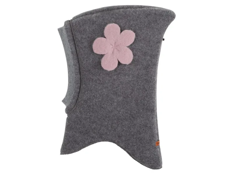 Pure pure by Bauer PURE PURE by Bauer Baby und Kinder Schlupfmütze Bio-Merinowolle Fleece mauve Blume Gr. 53/55, Rosa, gelb, – Produktbild 1 von 1