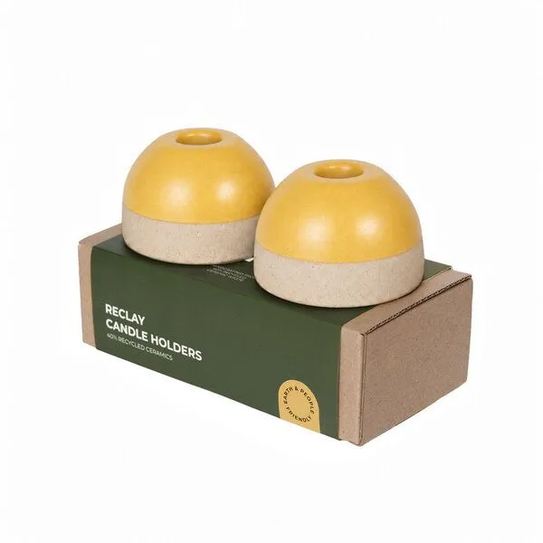 Originalhome Originalhome ReClay Stabkerzenhalter – 2er-Set, Honiggelb, – Produktbild 4 von 4