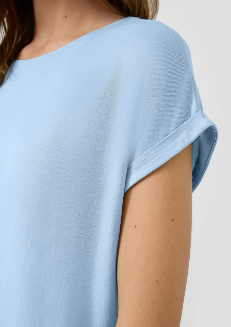 QS QS T-Shirt aus Lyocellmix, Blau, – Produktbild 6 von 6