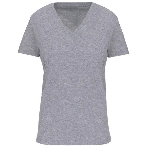 Greenspired Greenspired Basic Bio Damen T-Shirt mit V-Ausschnitt XS- 3 XL, Oxford grau, – Produktbild 1 von 1