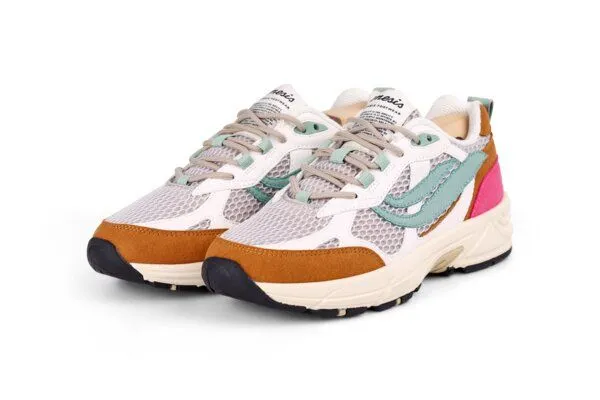 Genesis Footwear Genesis Footwear G-Eco 99 2-Tone Mesh, Weiß-cognac-mint-pink, – Produktbild 1 von 4