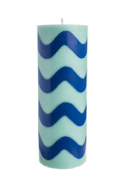 Tranquillo Tranquillo Stumpenkerze GLUMI WAVE, Wax041-blue, – Produktbild 2 von 3