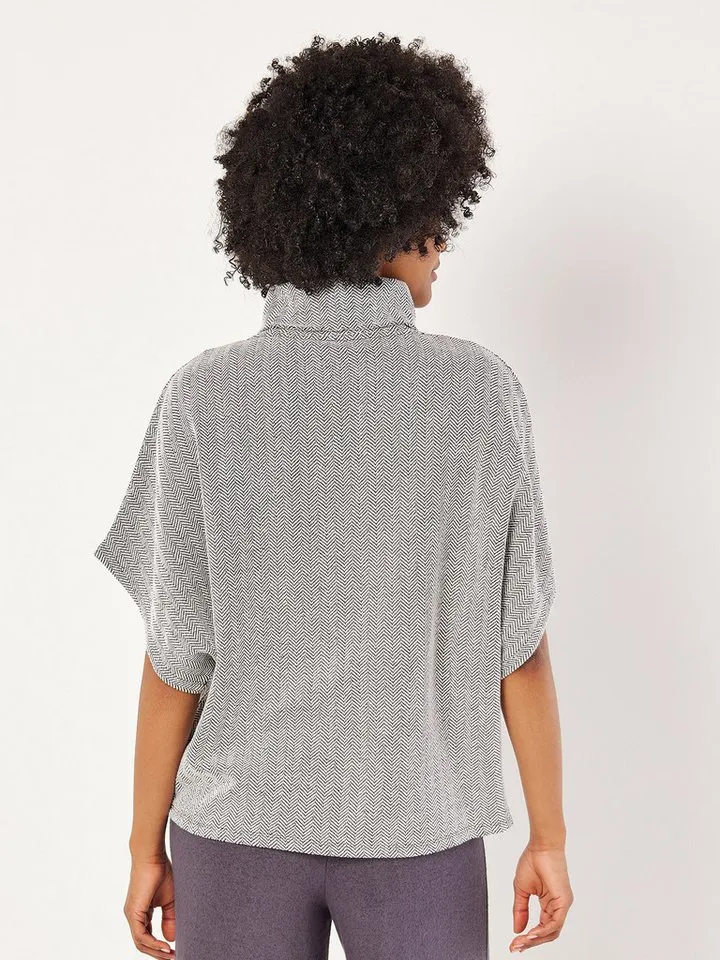 Apricot Apricot Fledermausshirt Chevrondesign mit Fledermausärmeln, Schwarz, – Produktbild 4 von 4