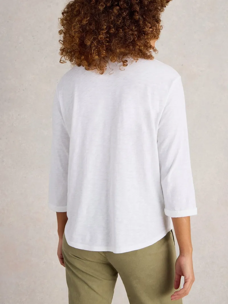 White Stuff Langarmshirt Beth mit 3/4-Ärmeln - 50, Weiß, – Produktbild 4 von 4