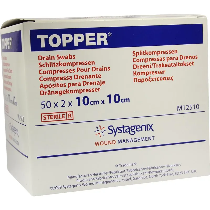 Solventum Germany TOPPER Schlitzkompr.10x10 cm steril 50X2 St Kompressen – Produktbild 1 von 1