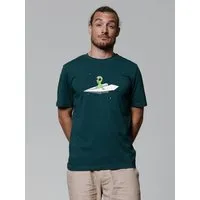 watapparel watapparel T-Shirt Unisex Alien on a paper plane, Glazed green, – Produktbild 1 von 1