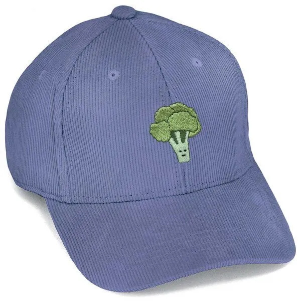 LIGARTI Bestickte Cord Cap – Brokkoli – LIGARTI Tiermanufaktur, Taubenblau, – Produktbild 1 von 4