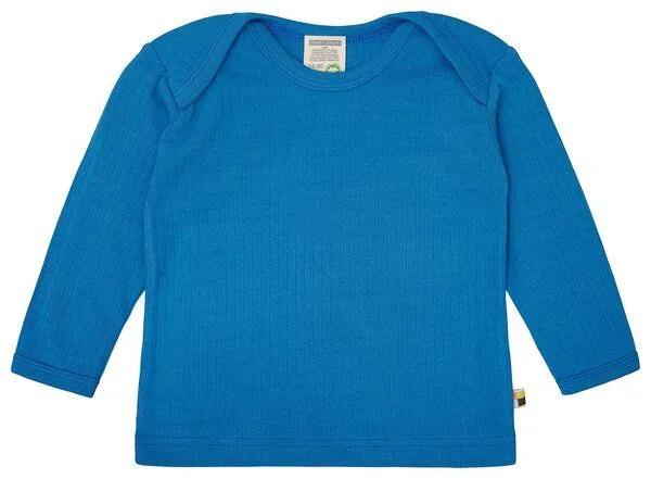 loud + proud loud + proud Babys & Kinder Shirt langarm Uni mit Rippe, GOTS-zertifiziert, Azur(blau), – Produktbild 2 von 2