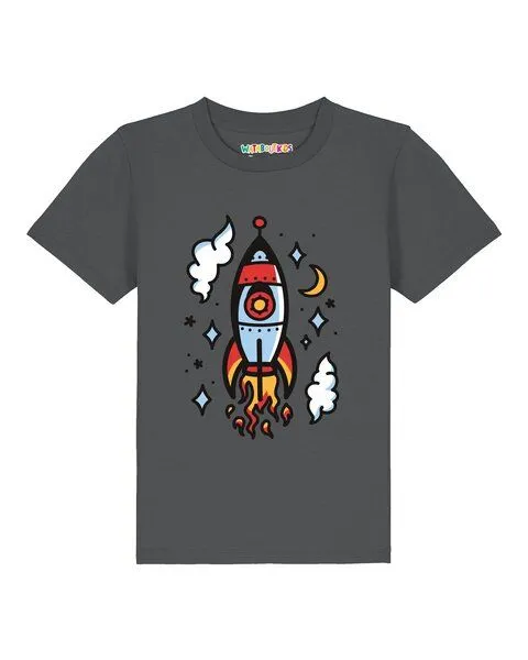 watabout.kids watabout.kids T-Shirt Kinder Illustration Rakete, Anthracite, – Produktbild 1 von 2