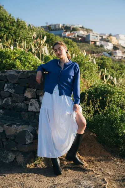 Kopyto Kopyto SAJMIRI RWS – leichter Damen-Cardigan aus Merinowolle, Blau, – Produktbild 3 von 4