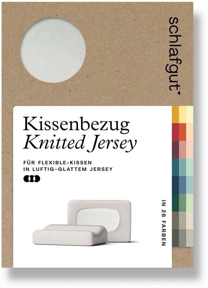 Schlafgut Schlafgut Kissenbezug Pure flexibler Kissenbezug für Nackenstützkissen, (1 Stück), Bio-Baumwolle mit Elasthan, mit Gummizug, bügelfrei, Beige, – Produktbild 2 von 5