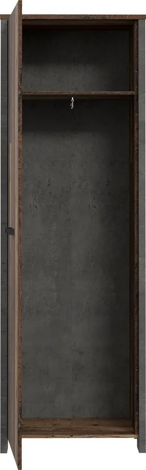 FORTE Garderobenschrank Clif Höhe ca. 200 cm, Braun|grau, – Produktbild 5 von 5