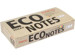 Memo memo Haftnotizen 3 x 2 Blöcke á 80 Blatt 75 x 75 mm, gelb pink grün im Recyclingkarton – Produktbild 1 von 1