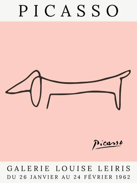 Photocircle Photocircle Poster / Leinwandbild - Picasso Hund – rosa – Produktbild 1 von 4