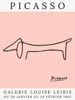 Photocircle Photocircle Poster / Leinwandbild - Picasso Hund – rosa – Produktbild 1 von 1