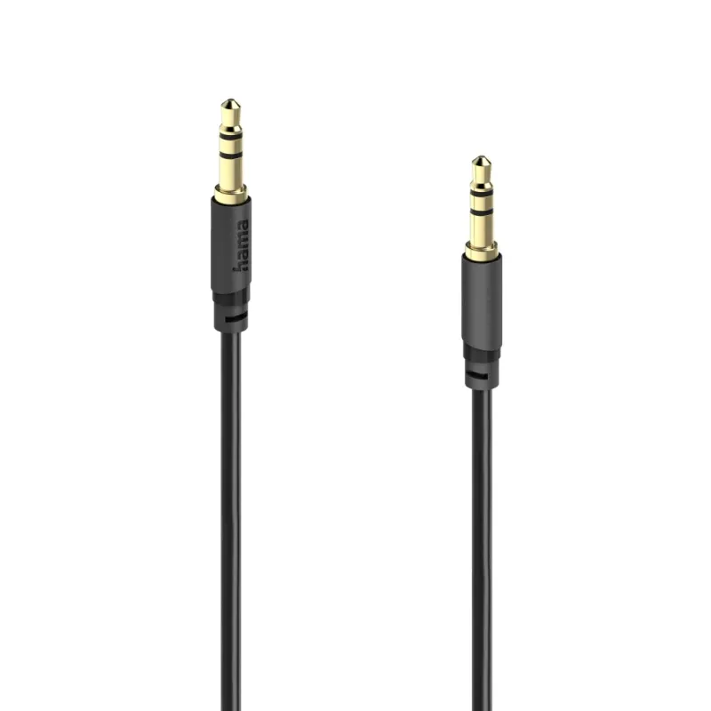 Hama Hama Audio-Kabel, 3,5-mm-Klinken-St. - St., Stereo, vergoldet, ultradünn, 1,5 m – Produktbild 1 von 3