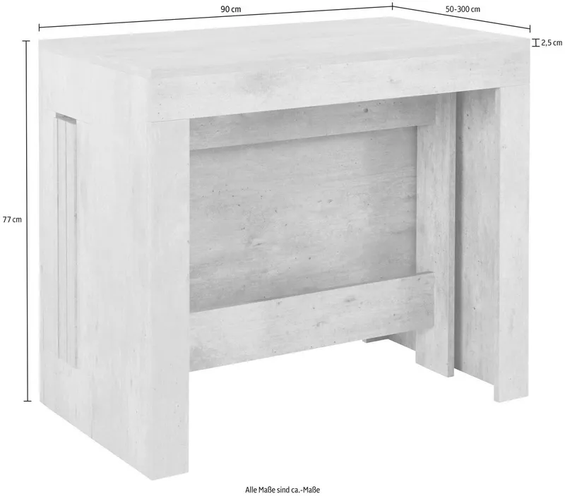 Home affaire Esstisch Praktika, Küchentisch, Wohnzimmertisch, Speisetisch, mit Auszugsfunktion, ausziehbar von 50 cm auf 300 cm, Grau, – Produktbild 1 von 5