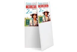 M MERCEO Leinwand, 2er-Set Leinwand 30x80cm (zum Bemalen, Baumwolle, Keilrahmen – Produktbild 1 von 1