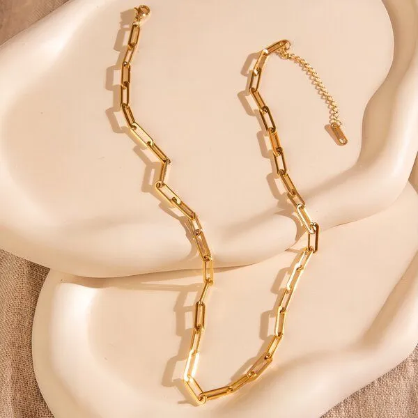 ELEKTROPULLI Ovale Gliederkette 4mm breit in 2 Längen von Elektropulli, Gold, – Produktbild 2 von 4