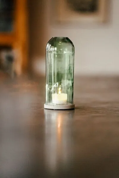 MaBe Windlicht Oh.Ha - Design by MaBe - normale Höhe, Hellgrün, – Produktbild 2 von 4