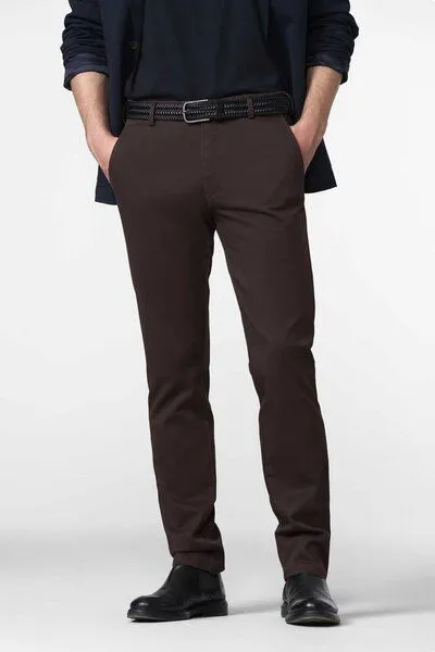 Meyer MEYER Chino in Micro Fantasy, Rot (burgundy), – Produktbild 1 von 4