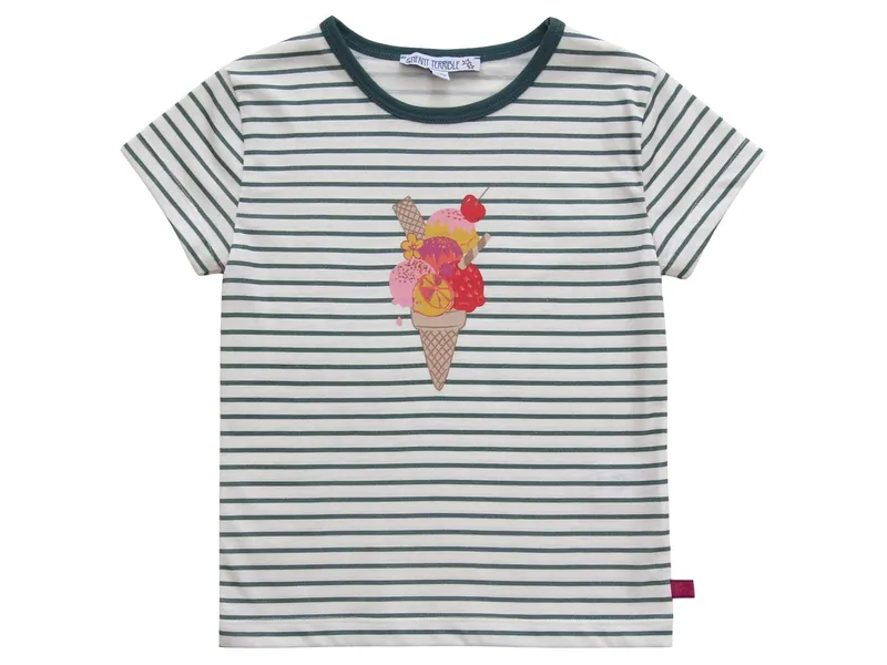 Enfant Terrible Enfant Terrible Shirt mit Streifen und Eisdruck white-sea green – Produktbild 1 von 2