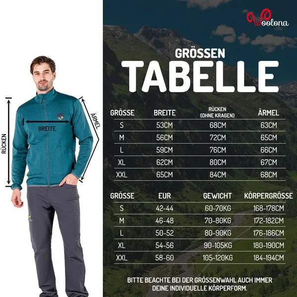 Woolona Woolona Merino Jacke - BORNOVA - 100% Merinowolle, Navy, – Produktbild 1 von 4