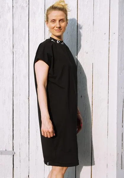 Lena Schokolade Lena Schokolade Kleid Triangle aus Bio-Baumwolle, Schwarz, – Produktbild 3 von 4