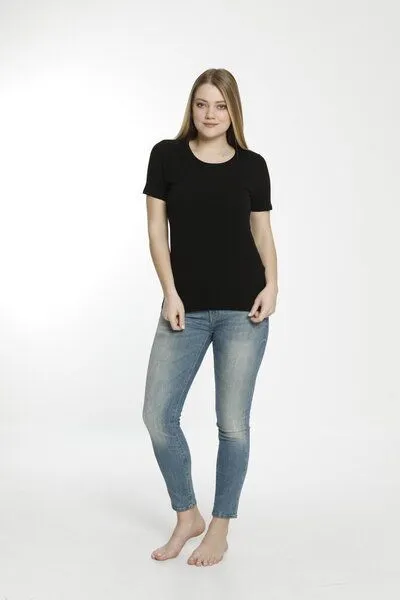 Bruno Barella GOTS zertifiziertes Biobaumwolle Damen T-Shirt von Bruno Barella, Schwarz, – Produktbild 1 von 2