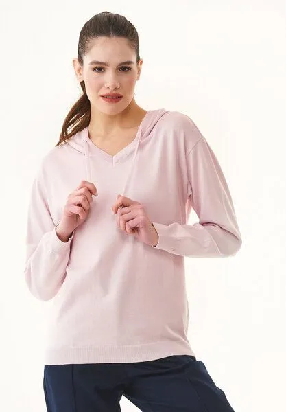 ORGANICATION ORGANICATION Feinstrick-Hoodie aus Bio-Baumwolle, Soft pink, – Produktbild 1 von 4