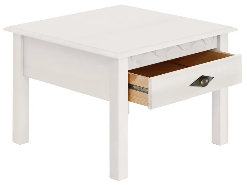 OTTO home Couchtisch Laura (Couchtisch, Wohnzimmertisch, OTTOs Choice), 60/60 cm, mit einer Schublade, zusätzlicher Stauraum, Weiß, – Produktbild 3 von 4
