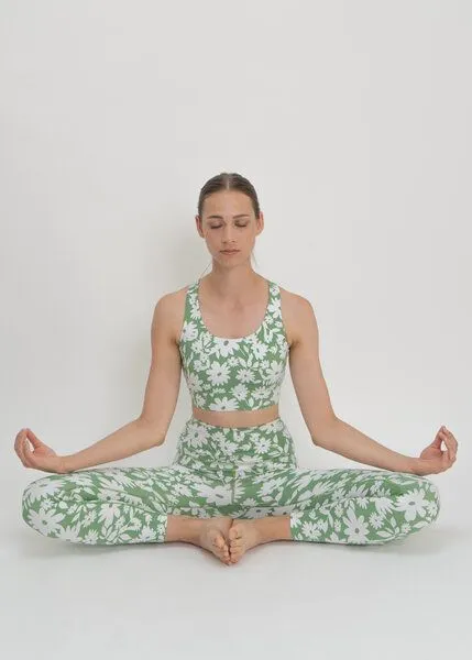 boochen boochen Surf & Yoga Highwaist Leggings mit Moonflower Print, Green moonflower (grün), – Produktbild 3 von 4