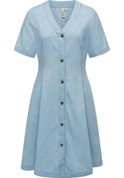 ragwear ragwear Sommerkleid Kveeda Denim Sommerliches Minikleid mit Schleife am Rücken – Produktbild 1 von 1