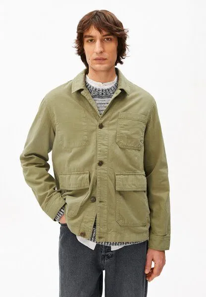ARMEDANGELS ARMEDANGELS COTTON LINEN Herren Overshirt aus Baumwoll-Leinen-Mix, Fatigue green, – Produktbild 1 von 4