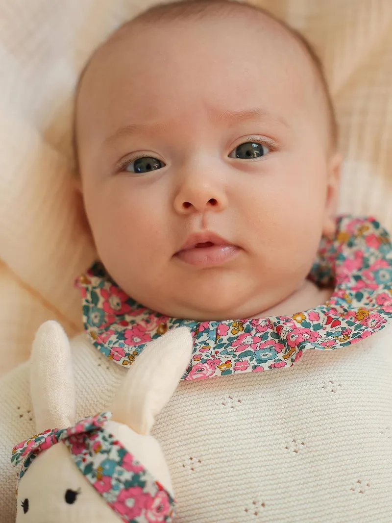 Envie De Fraise Baby-Set aus Strick: Jacke & Hose ENVIE DE FRAISE, Wollweiß, – Produktbild 3 von 4
