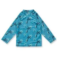 Sense Organics friends in cooperation with GARY MASH Sense Organics & friends in cooperation with GARY MASH Baby und Kinder Badeshirt UV-Schutz 50+ aus recyceltem Polyester, Palmen (blau), – Produktbild 1 von 1