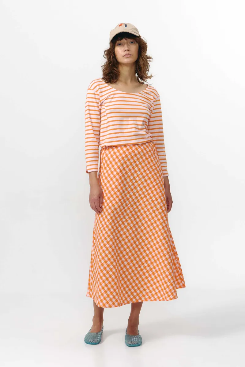SUITE13LAB SUITE13LAB Damen vegan Rock Belen Check, Orange, – Produktbild 2 von 2