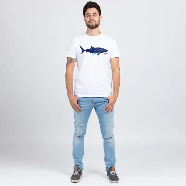 Lexi&Bö Lexi&Bö Whale Shark T-Shirt Herren, Weiss, – Produktbild 3 von 4