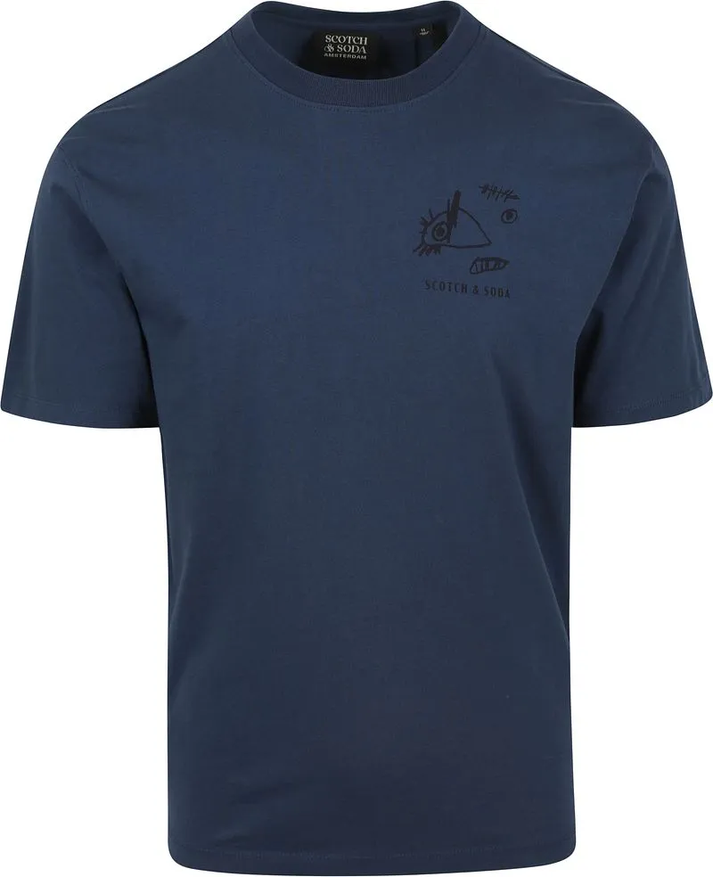 Scotch and Soda Scotch and Soda T-Shirt Navy Print, Dunkelblau, – Produktbild 2 von 4