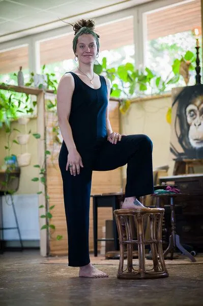 YogiLiebe YogiLiebe Move & Soma Fair Fashion Jumpsuit aus Bio-Baumwolle, Navy blue, – Produktbild 3 von 4