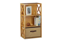 RELAXDAYS RELAXDAYS Standregal Regal Bambus mit Korb, 3 – Produktbild 1 von 1